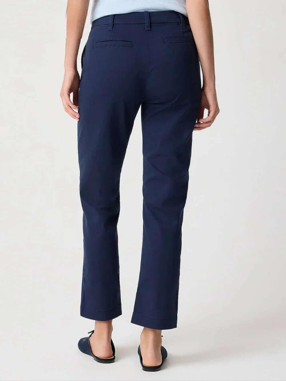 J. Crew Petite high-rise girlfriend navy chino pant
